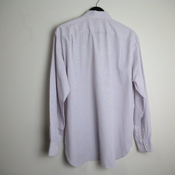 Ermenegildo Zegna Pin Stripe Shirt | Vintage Luxury High End Designer Size 43/17 - Picture 4 of 7